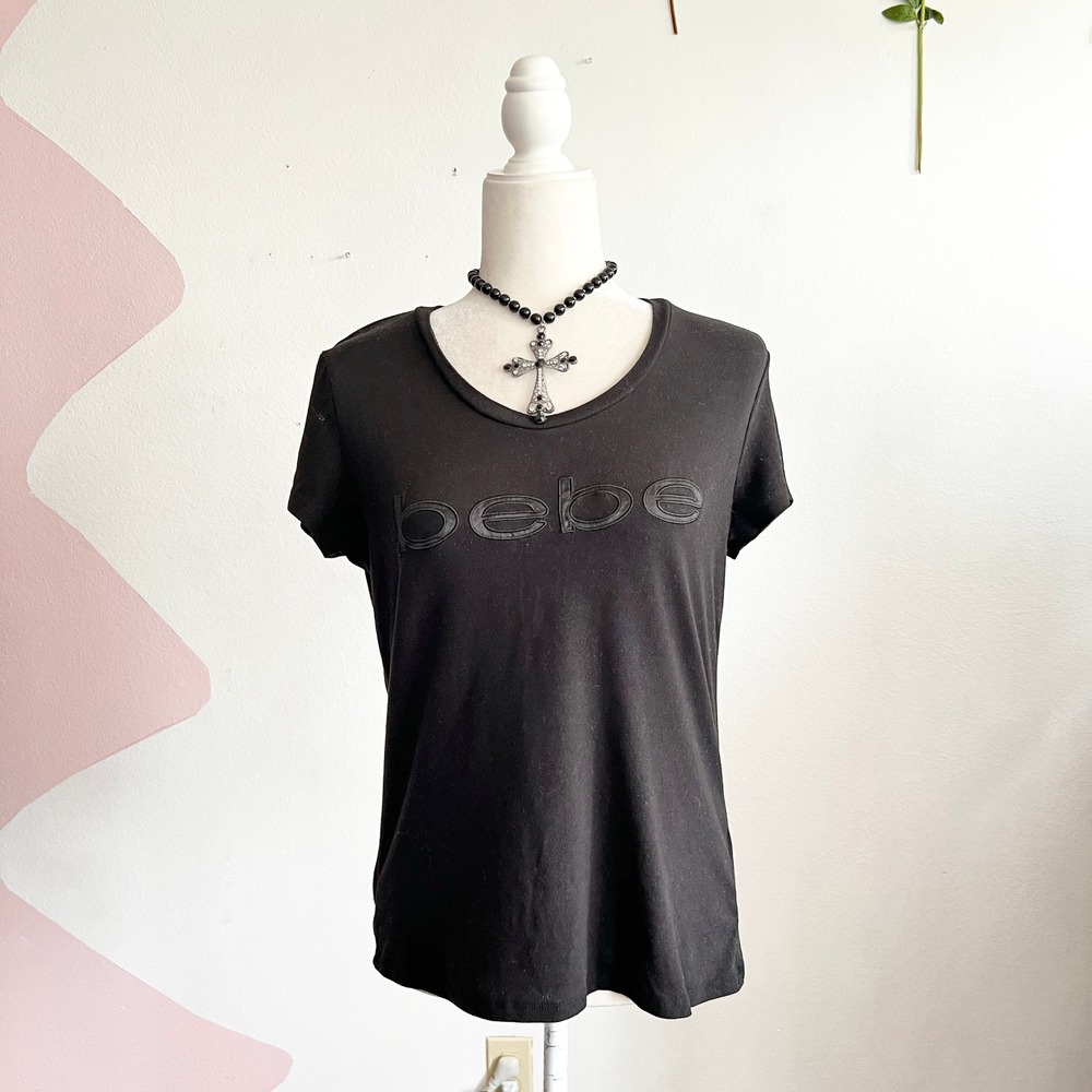 Bebe Sport 2000s Top Y2K Black Women's Small Vintage 2000s Athleisure